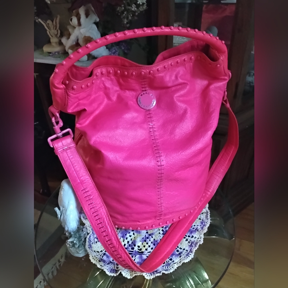 Marc Jacobs Hot Pink Studded Bucket Bag Crossbody Set  Lot - Picture 13 of 14